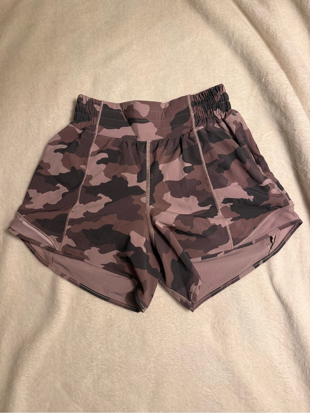 lululemon athletica Mauve and Black Camo Athletic Shorts
